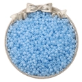 Light blue 3mm glass seed beads in a silver vintage tray for DIY jewelry making - 3mm Hole Diameter approx 0.8mm 20g/bag approx 660pcs / Azure Blue
