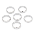Sechser-Set silberfarbene Rundperlen für DIY-Schmuckherstellung und Armband-Basteln - 13mm (Innendurchmesser 10mm) - 5 Stück/Packung / Weißgold