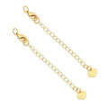 14K gold-plated extender chains with lobster clasp and heart pendant for jewelry making - Peach Heart Design Electroplated With 14k Gold.