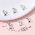 Antique silver fish beads 11mm by 8mm for DIY jewelry making and handmade necklaces - Fish Style / 20 Pieces/Pack (8x11mm) / Antique Silver