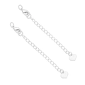Silver-plated extender chains with lobster clasps and textured heart charms - Engraved Heart Silver Plated