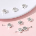 8mm antique silver rose flower metal spacer beads for DIY jewelry making and crafts - Rose Flower Style / 30 Pieces/Pack (Approx. 8mm Diameter) / Antique Silver