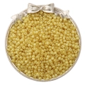 Pale yellow seed beads in an elegant silver tray for DIY handmade jewelry crafting - 4mm Hole Diameter approx 1mm 20g/bag approx 300pcs / Turmeric