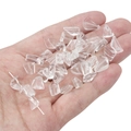Irregular clear glass beads for DIY jewelry making held in hand for size scaling - 7-12mm (Aperture approx 1.5mm, 20 Pieces/Pack) / Clear White