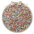 Assorted pastel acrylic seed beads for DIY jewelry making in a golden decorative dish - Diameter 2mm Hole approx 0.6mm 20g/bag approx 2700pcs / Random Mixed Colors