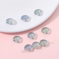 Irillerende glazen schulpparels in blauw en paars voor DIY-sieraden en handwerkprojecten - 10x10mm, Ca. 6mm Dik, 1mm Gat, 20 Stuks/Verpakking / Inktblauw Lichtgevend