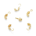 Polished 14K gold plated star shape jewelry fold-over cord end connectors and clasps - Pentagram / 5x10mm / 14K Gold Plated