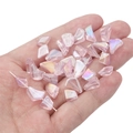 Irregular translucent pink AB glass beads for DIY jewelry making on silver wire - 7-12mm (Aperture approx 1.5mm, 20 Pieces/Pack) / Pink