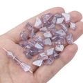 Irregular purple glass beads for DIY jewelry making shown on a hand for scale - 7-12mm (Aperture approx 1.5mm, 20 Pieces/Pack) / Purple