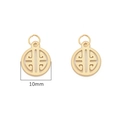 10mm matte gold hollow round pendant with traditional pattern for DIY jewelry making - Style #02 / 10mm / Matte Gold - Prosperity
