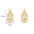 Matte gold hollow Chinese character charms for bracelets 15mm by 8mm size - Style #09 / 8x15mm / Matte Gold - Peace
