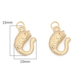 Pair of gold koi fish metal pendants for DIY jewelry making with dimensions 15x10mm - Matte Gold - Koi