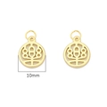 Lot de deux breloques rondes dorées de 10 mm pour la création de bijoux DIY - Le (Style 06) Plaqué Or 14K