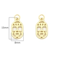 Lot de deux pendentifs ajourés ovales 15mm en or 14K avec motif chinois ancien - Sûr (Style 09) Plaqué Or 14K