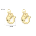 Paire de pendentifs carpe dorés à l'or 14K pour bijoux DIY, taille 15mm x 10mm - Koi (Style 12) Plaqué Or 14K