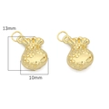 Paire de breloques sac de fortune dorées en cuivre, 13mm x 10mm pour bijoux DIY - Sac de Monnaie (Style 13) Plaqué Or 14K