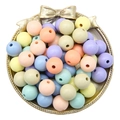 Mixed macaron color matte acrylic round beads with holes for DIY jewelry making - Macaron Mixed Colors (30g/Pack) / 14mm (Approx. 20 Pieces/Pack) / Macaron Mixed Colors