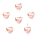 Rosa und weiße herzförmige Glasperlen mit Wirbelmuster für DIY-Schmuckherstellung - 15x15mm (Loch 1,5mm, 2 Stück/Packung) / Rosa