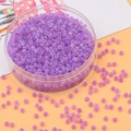 Perle in vetro satinato viola in scatola per creazione gioielli fai da te - Violetto