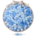 Mix of light blue, medium blue and white acrylic cylinder beads in a vintage tray - 6x5mm / Mixed Blue Series