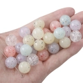 Perline tonde colorate in acrilico con granelli per la creazione di gioielli DIY - Perlina Tonda 14mm (15 Pezzi/Confezione)