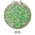 Perles rondes en verre dépoli vert avec accents dorés pour la création de bijoux - Vert Dégradé