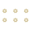 Perles intercalaires fleur dorées en or 14K pour la création de bijoux et bracelets DIY - 4.5mm (Trou d'environ 1.5mm) - 10 Pièces/Paquet / Or 14K