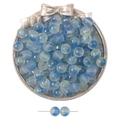 Cuentas de vidrio mate 10mm degradado azul y blanco con pan de oro para joyas DIY - 10mm (30 piezas/paquete) / Degradado Azul Medio