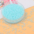 Perline di vetro smerigliato azzurre per gioielli fai-da-te in scatola di plastica - Azzurro