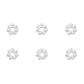 Lot de 6 perles intercalaires flocon de neige argentées pour création de bijoux DIY - 4.5mm (Trou d'environ 1.5mm) - 10 Pièces/Paquet / Argent Brillant