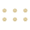 6 perles intercalaires fleur dorées pour création de bijoux DIY et bracelets - 4.5mm (Trou d'environ 0.8mm) - 10 Pièces/Paquet / Or 14K