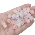 Translucent acrylic cube beads with colorful specks and eye pin for DIY jewelry making - Square Cube Bead 8×8mm (40 Pieces/Pack)