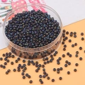 Perline di vetro smerigliato da 2mm in colori metallici misti in contenitore tondo - Nero Minerale