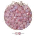 Perles en verre dépoli 10mm avec dégradé rose violet et feuilles d'or pour bijoux DIY - 10mm (30 pièces/paquet) / Dégradé Lilas