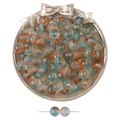 Perles en verre dépoli de 10mm avec dégradé bleu-orange et feuille d'or pour DIY - 10mm (30 pièces/paquet) / Dégradé Orange Bleu