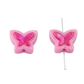 Pink acrylic butterfly beads with gradient color and glossy finish for DIY jewelry making - Butterfly Design / 4 Pieces/Pack (20x16mm) / Pink