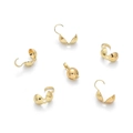 14K gold plated shell flower crimp bead clasp for DIY jewelry making accessories - Round / 5x10mm / 14K Gold Plated