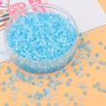 Perline di vetro smerigliato celeste in scatola rotonda per creazioni gioielli DIY - Gamma di colori blu