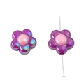 Iridescent purple acrylic sunflower beads with vertical hole for DIY jewelry making - Sun Flower Shape / 4 Pieces/Pack (16x9mm) / Purple