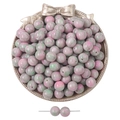 Pink and green marble pattern resin beads for DIY jewelry and handmade bracelets - Round Beads / 10 Pieces (Approx. 10mm, Hole 1.5mm) / Pink Green Marble