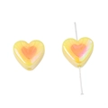 Colorful acrylic heart beads in yellow and pink gradient finish for DIY jewelry making - Heart-Shaped / 4 Pieces/Pack (17x15mm) / Yellow