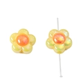 DIY flower-shaped acrylic beads in yellow and orange gradient for handmade jewelry - Sun Flower Shape / 4 Pieces/Pack (16x9mm) / Yellow