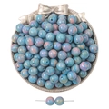 Colorful marble pattern resin round beads for DIY jewelry and handmade bracelets - Round Beads / 10 Pieces (Approx. 10mm, Hole 1.5mm) / Milkshake Blue Marble Pattern