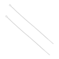 Silver minimalist long box chain ear wire with loop and needle for DIY jewelry making - Silver Plated Ear Threader - Style 04 (Box Chain) / Set of 2