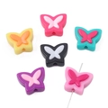 Colorful acrylic butterfly spacer beads with contrast inlay for DIY jewelry crafts - Butterfly / 20 Pieces/Pack (20x16mm) / Random Mixed Colors