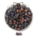 Starry sky resin beads in deep brown and blue tones with cat-eye texture for DIY jewelry - Starry Blue