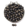 Perles oeil de chat en résine dorée sur plateau argenté pour bijoux DIY faits main - Gris clair