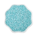 Light blue cylindrical glass beads in a petal-shaped bowl for DIY jewelry making - 2mm (10g/Pack, Approx. 1000 Pieces) / Aqua