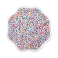 Mix of macaron-colored glass beads in a white petal ceramic bowl for DIY jewelry - 2mm (10g/Pack, Approx. 1000 Pieces) / Random Mixed Colors