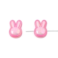 Pink pearlescent acrylic rabbit beads with horizontal holes for DIY jewelry making - Rabbit / 4 Pieces/Pack (24x17mm) / Rose and Pink